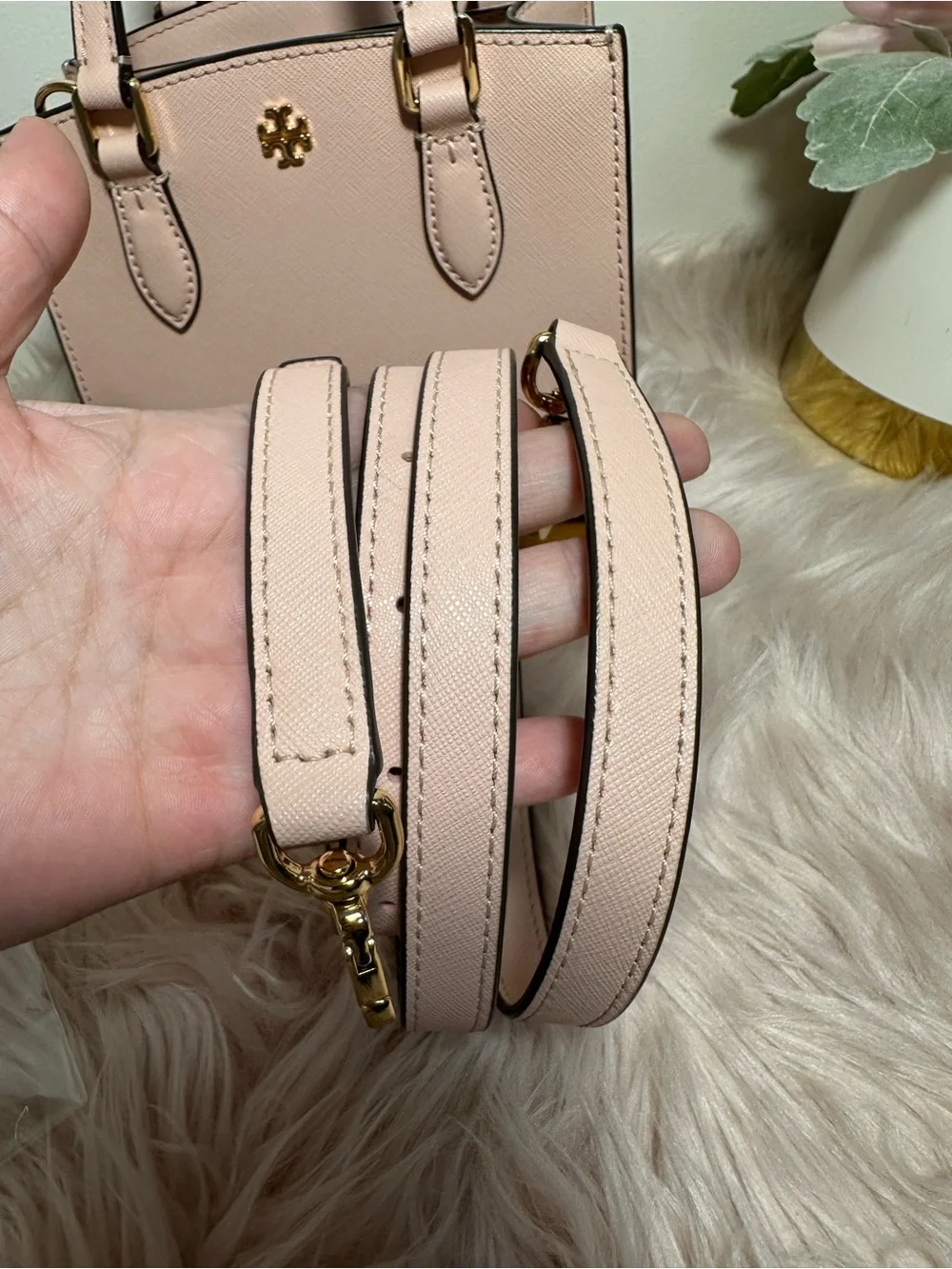 Tory Burch Blush Pink Mini Tote with Detachable Strap